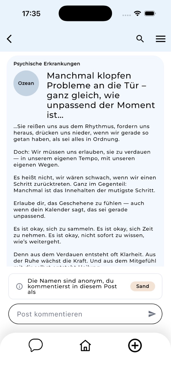Beitrag in einer Community mit anonymem Kommentarfeld